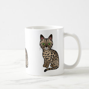 ブロンズエジプシャンマウ猫のかわいいキャラクターデザイン コーヒーマグカップ