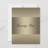 ブロンズエレガントピューターメタルブラック21歳の誕生日 招待状 (正面)