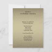 ブロンズエレガントピューターメタルブラック21歳の誕生日 招待状 (裏面)