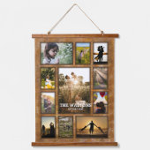 ブロンズエレガントフェイクフレーム写真コラージュ木材 吊り下げ型タペストリー (正面)