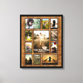 ブロンズエレガントフェイクブラックフレームファミリーコラージュ キャンバスプリント (正面)