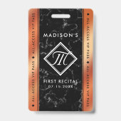 ブロンズエレガントフォイルブラックマーブルVIPイベント バッジ (Front)