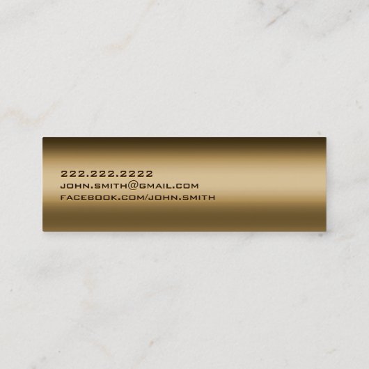 ブロンズエレガントメタルミニ名刺 スキニー名刺 (裏面)