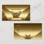 ブロンズエレガント金ゴールドバタフライジュエル名刺 名刺 (正面/裏面)