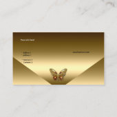 ブロンズエレガント金ゴールドバタフライジュエル名刺 名刺 (裏面)