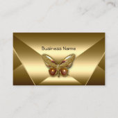 ブロンズエレガント金ゴールドバタフライジュエル名刺 名刺 (正面)