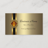 ブロンズエレガント金ゴールドブラック琥珀の宝石 名刺 (正面)
