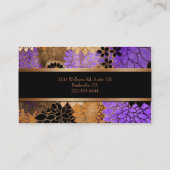 ブロンズエレガント&ラベンダー箔ルック名刺 名刺 (裏面)