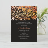 ブロンズオレンジのチーター エキゾチックパーティーの招待状 招待状 (スタンド正面)