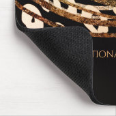 ブロンズオレンジチエアニマルプリントエキゾチックプリント マウスパッド (コーナー)