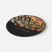 ブロンズオレンジチータエキゾチックプリントパーティー ペーパープレート (アングル)