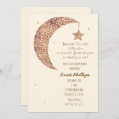 ブロンズクリームムーン&スターズベビーシャワー招待状 招待状 (正面/裏面)