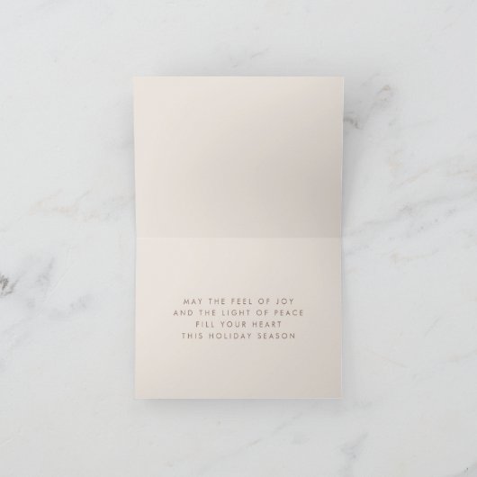 ブロンズグリッタージョイ&ピースクリスマスグリーティングカード カード (内部)