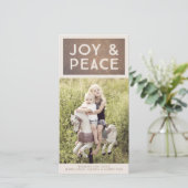 ブロンズグリッタージョイ&ピースクリスマスフォトカード シーズンカード (スタンド正面)