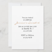 ブロンズグリッタースパークルズスウィート16招待状 招待状 (裏面)