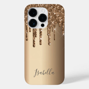 ブロンズグリッタードリップ銅モノグラム Case-Mate iPhone 14 PROケース