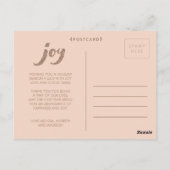 ブロンズグリッターピーチクリスマスフォトフレーム葉書 ポストカード (裏面)