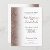 ブロンズグリッター紙結婚式招待状 (正面/裏面)