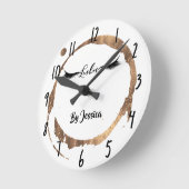 ブロンズグリッター金ゴールドスモダンテイングラムラッシュサロン ラウンド壁時計 (傾斜)