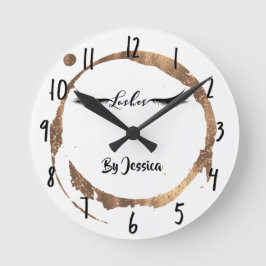 ブロンズグリッター金ゴールドスモダンテイングラムラッシュサロン ラウンド壁時計