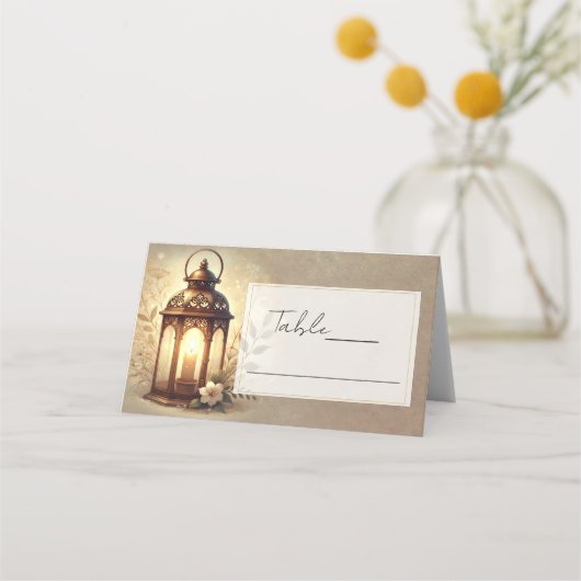ブロンズグロウイングランタン  rustic wedding table プレイスカード (正面)