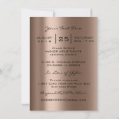 ブロンズコーヒーブラックグリッターブライダル16日 招待状 (裏面)