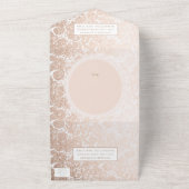 ブロンズゴールドフィリグリーパイスリーヘンナウェディングRSVP オールインワン招待状 (外側)