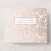 ブロンズゴールドフィリグリーパイスリーヘンナウェディングRSVP オールインワン招待状 (裏面)