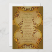 ブロンズスクロールモノグラムの結婚式招待状 招待状 (裏面)