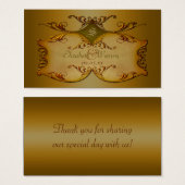 ブロンズスクロール結婚式の引き出物ラベル (正面&裏面)