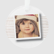 ブロンズストライプクリスマスフォトツリーフレームオーナメント