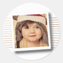 ブロンズストライプクリスマスフォトフレームステッカー