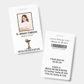 ブロンズスネークボウル メディカル ヒュギエア 白い写真ID バッジ (正面&裏面)