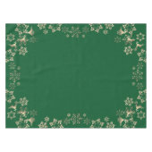 ブロンズトナカイと雪の結晶オングリーン テーブルクロス (正面(横))