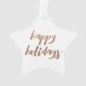 ブロンズハッピーホリデーズスクリプトクリスマスツリーオーナメント オーナメント (裏面)