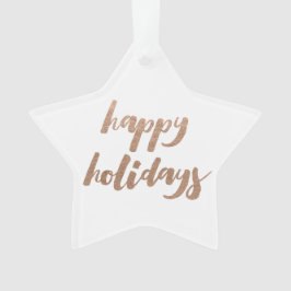 ブロンズハッピーホリデーズスクリプトクリスマスツリーオーナメント オーナメント