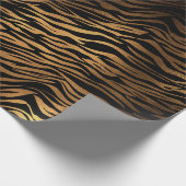ブロンズハニー金ゴールドメタルブラックタイガーアニマルスキン ラッピングペーパー (角)