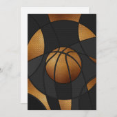 ブロンズバスケットボール抽象芸術アート シーズンカード (正面/裏面)