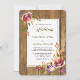 ブロンズバラウォームウッド結婚式招待状 招待状