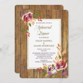 ブロンズバラウッド結婚フローラズディナー招待状 招待状 (正面/裏面)