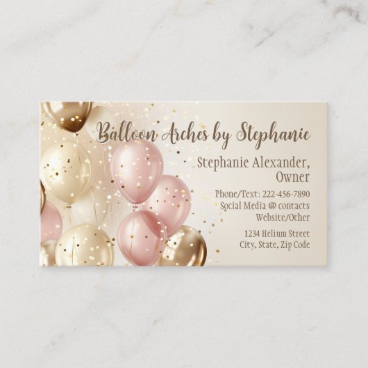 ブロンズバラバルーンアーチアーティストパーティープランナー 名刺 (正面)