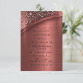 ブロンズバーガンディグリッター スイート16歳の誕生日パーティー 招待状 (スタンド正面)