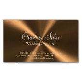 ブロンズパーソナライズされたメタリックの放射状テクスチャ マグネット名刺 (正面)