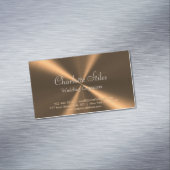 ブロンズパーソナライズされたメタリックの放射状テクスチャ マグネット名刺 (インサイチュ)