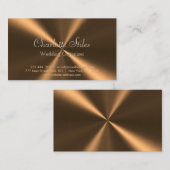 ブロンズパーソナライズされたメタリックの放射状テクスチャ 名刺 (正面/裏面)
