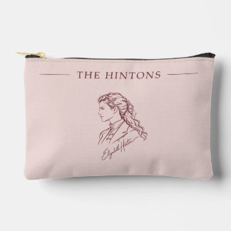 ブロンズピンクにバーガンディのThe Hintons Beth Burgundy on Blush アクセサリーポーチ