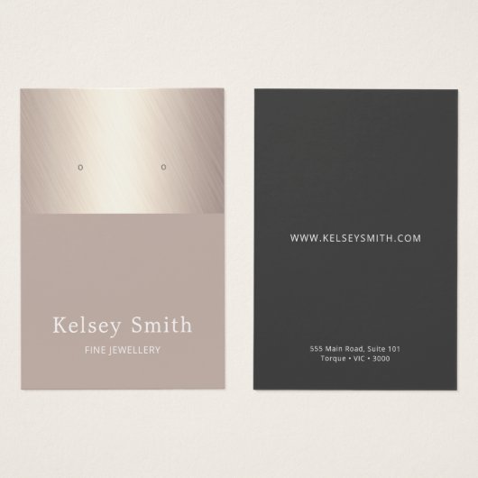 ブロンズフェイクイヤリング表示カード上の金箔 (正面&裏面)