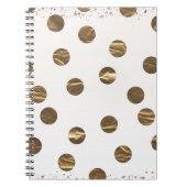 ブロンズフェイクシャイン水玉模様モダントレンディーシック ノートブック (正面)