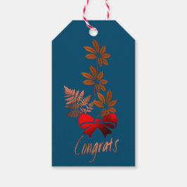 ブロンズフラワーおめでとうギフトラベル ギフトタグ