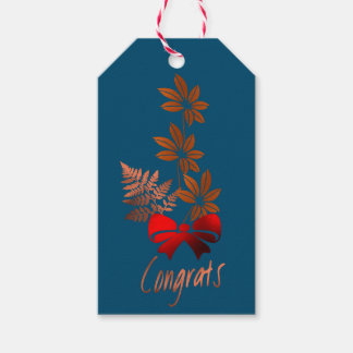 ブロンズフラワーおめでとうギフトラベル ギフトタグ